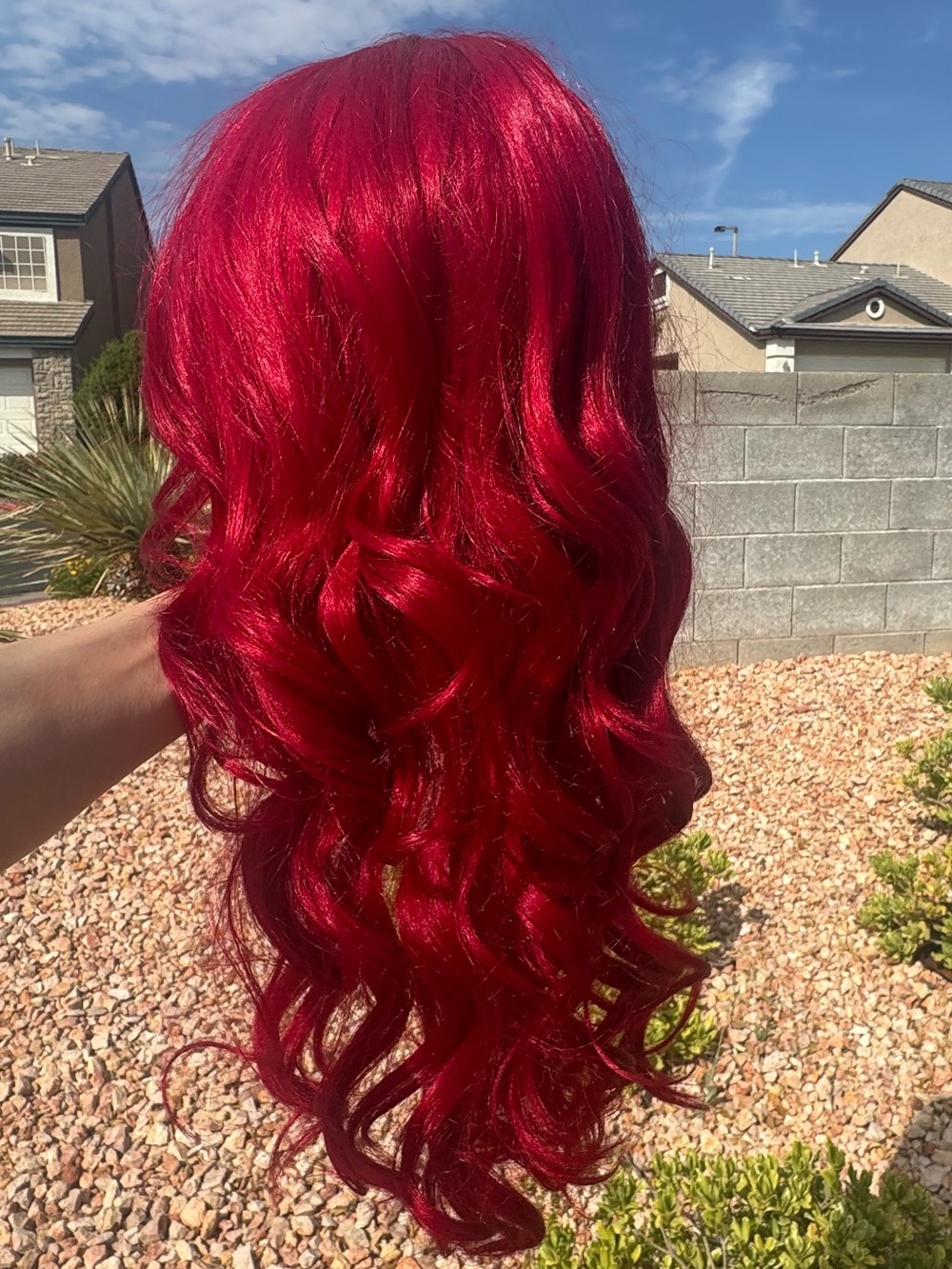 Jessica Rabbit Lace Front Red Long Wavy Women's Synthetic Wig - Picture 12 of 15
